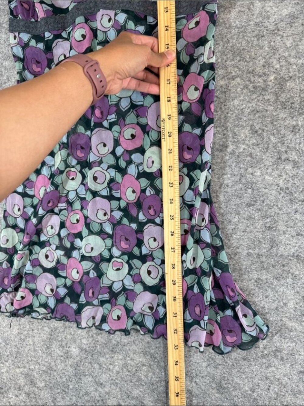Y2K Floral Print Chemise Slip Tunic Dress Purple Small Cottagecore Festival - Picture 9 of 13